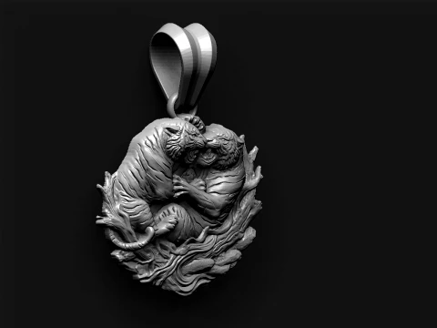 ファイティングタイガース ペンダント STLモデル 3Dプリントモデル
