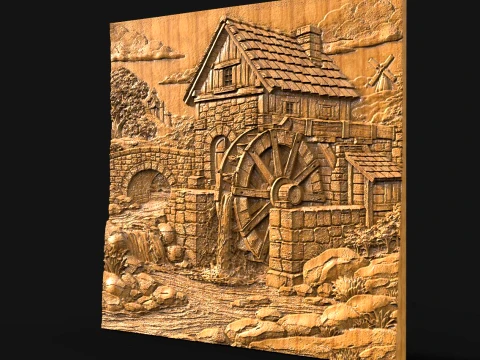 Old Watermill CNC STL model 3D Print Model
