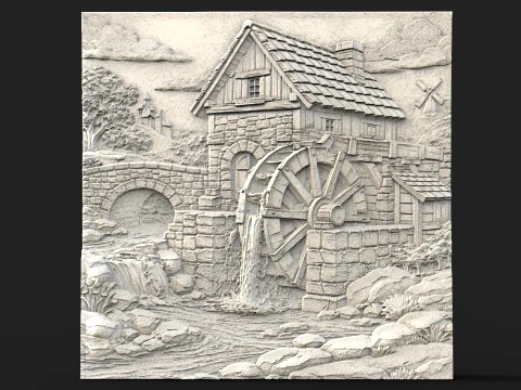 Old Watermill CNC STL model 3D Print Model