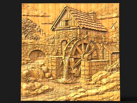 Old Watermill CNC STL model 3D Print Model