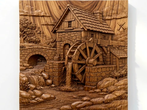 Old Watermill CNC STL model 3D Print Model