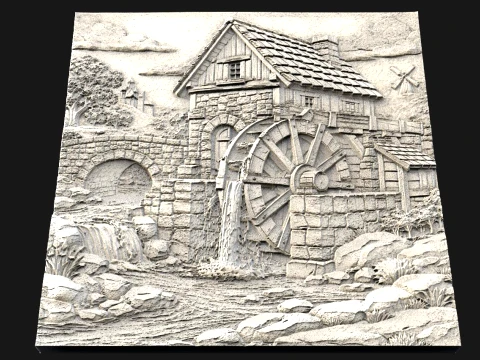 Old Watermill CNC STL model 3D Print Model