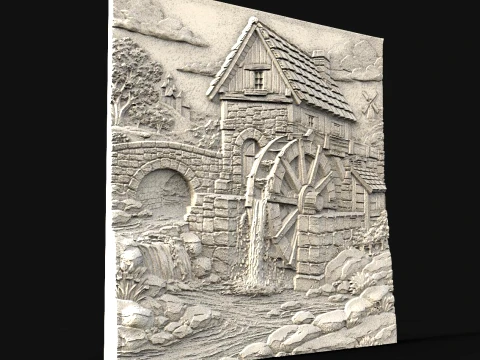 Old Watermill CNC STL model 3D Print Model