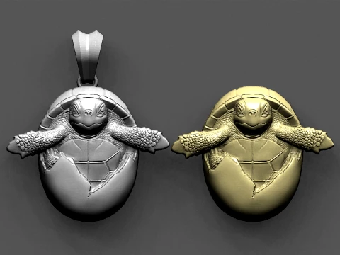 File STL liontin kura-kura untuk perhiasan dan pencetakan 3d Model Cetak 3D