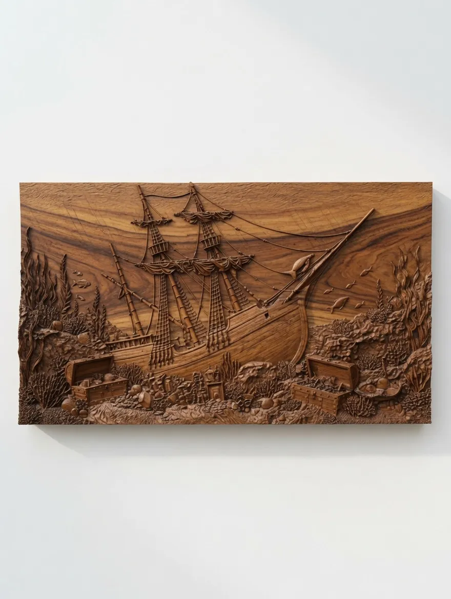 Shipwreck CNC STL file 3D Print Model .c4d .max .obj .3ds .fbx .stl .blend 