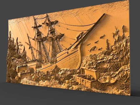 Shipwreck CNC STL file 3D Print Model