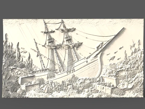 Shipwreck CNC STL file 3D Print Model