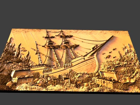 Shipwreck CNC STL file 3D Print Model