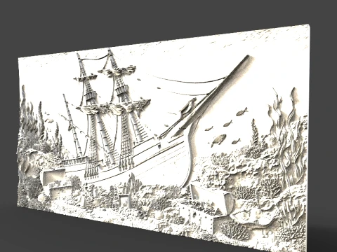 Shipwreck CNC STL file 3D Print Model