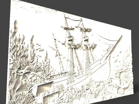 Shipwreck CNC STL file 3D Print Model