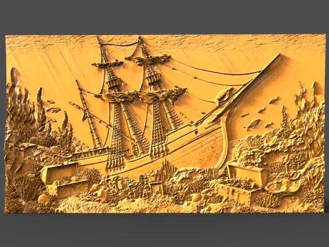 Shipwreck CNC STL file 3D Print Model