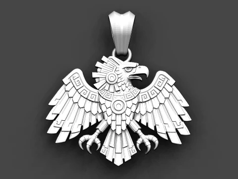 Aztec Eagle Pendant STL for Jewelry Making 3D Print Model