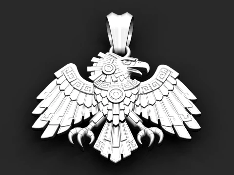 Aztec Eagle Pendant STL for Jewelry Making 3D Print Model