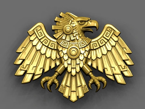 Aztec Eagle Pendant STL for Jewelry Making 3D Print Model