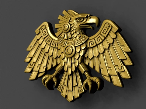 Aztec Eagle Pendant STL for Jewelry Making 3D Print Model