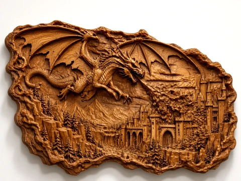 Legendary Dragon Fantasy CNC Relief STL 3D Print Model