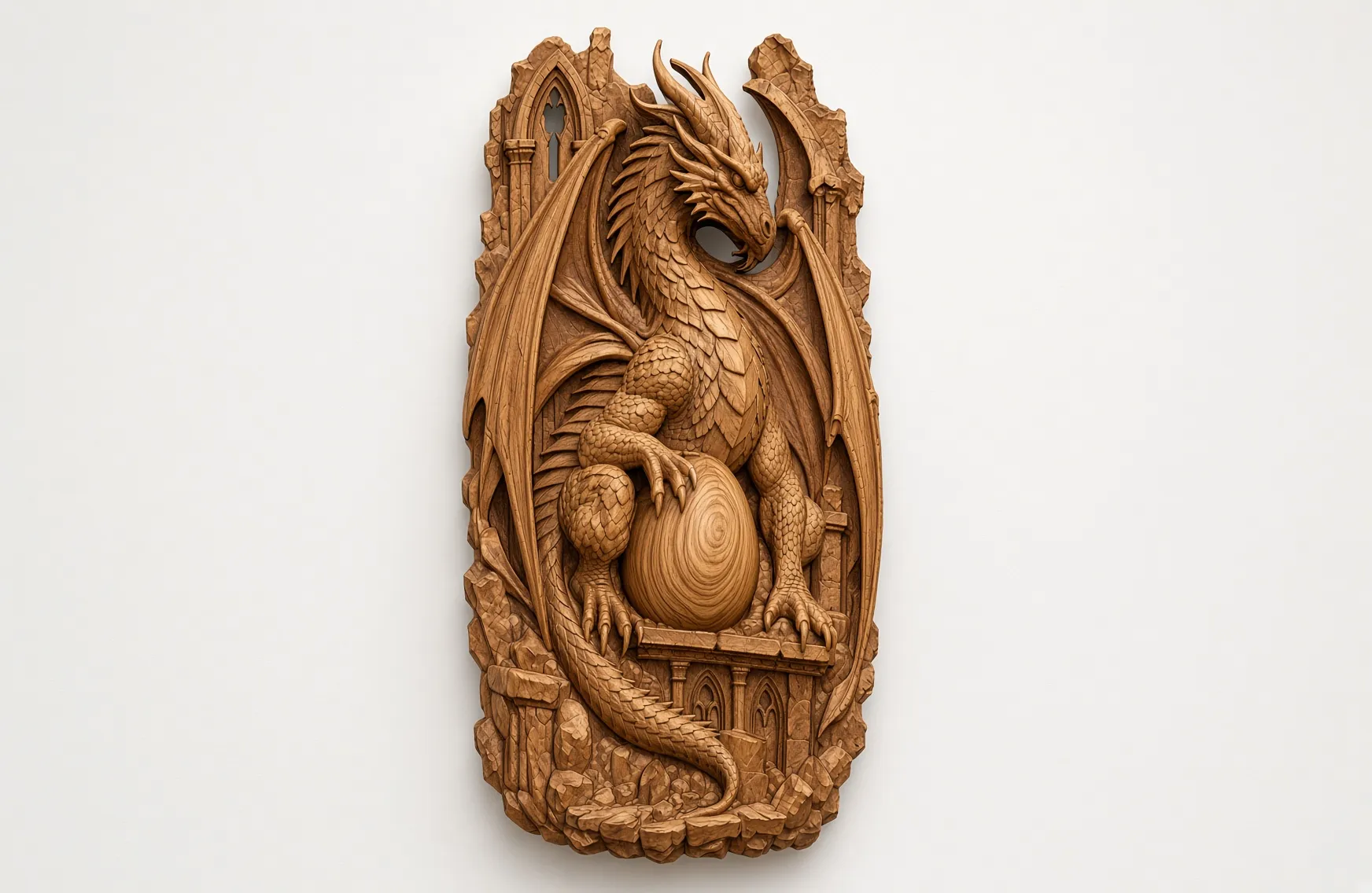 Guardian of the Last Egg Dragon 3D Relief for CNC 3D Print Model .c4d .max .obj .3ds .fbx .stl .blend