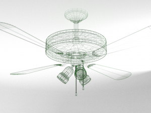 ceilling lamp-fan Model 3D