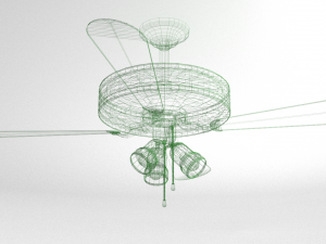 ceilling lamp-fan Model 3D