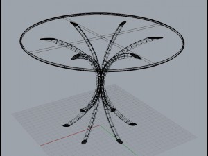 glass table Modello 3D