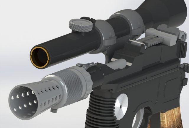 Download dl 44 han solo blaster pistol from the star wars 3D Model