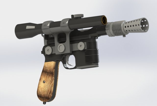 dl 44 han solo blaster pistol from the star wars 3D Print Model .c4d .max .obj .3ds .fbx .lwo .lw .lws