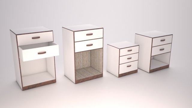 bedside table by ludik 3D Model .c4d .max .obj .3ds .fbx .stl .blend 