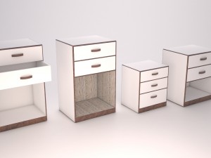 bedside table by ludik 3D 모델