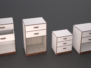 bedside table by ludik 3D Model