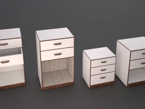 bedside table by ludik 3D Model