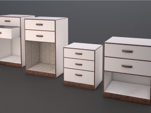 bedside table by ludik 3D Model