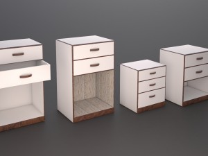 bedside table by ludik 3D Model