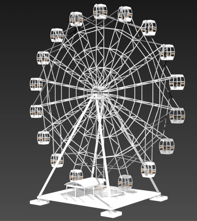 ferris wheel by ludik 3D Model .c4d .max .obj .3ds .fbx .stl .blend 