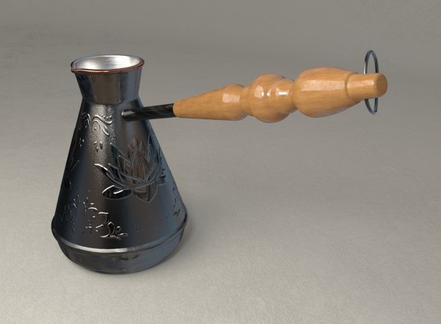 turkish coffee pot 3D Model .c4d .max .obj .3ds .fbx .stl .blend 