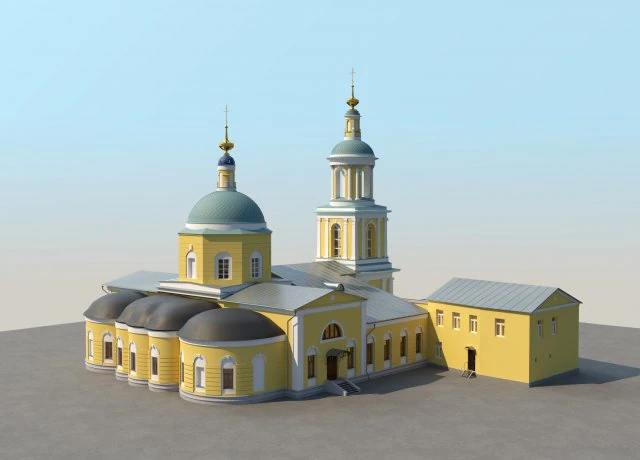 russian church 3D Model .c4d .max .obj .3ds .fbx .stl .blend 