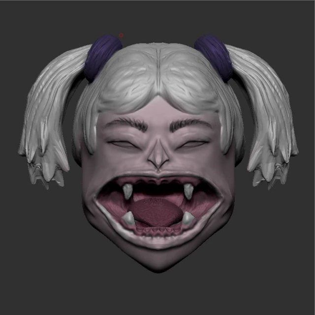 baby cries head fangs 3D Model .c4d .max .obj .3ds .fbx .stl .blend 