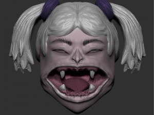 bayi menangis dengan kepala taring Model 3D