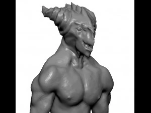 monster kadal poligon rendah Model 3D