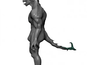 monster kadal poligon rendah Model 3D