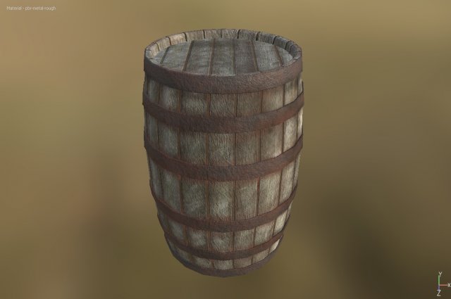 wood barrel - game ready 3D 模型 .c4d .max .obj .3ds .fbx .stl .blend 