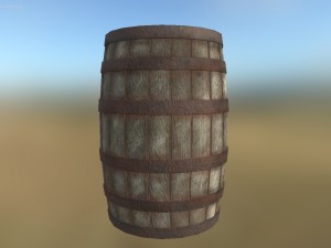wood barrel - game ready 3D 模型