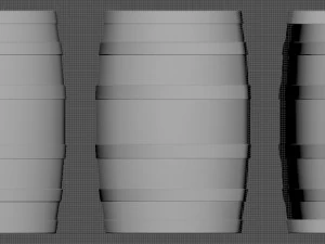 wood barrel - game ready 3D Model