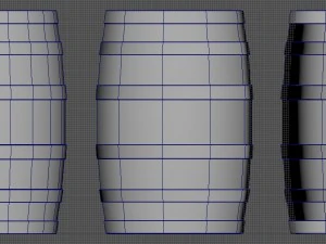wood barrel - game ready 3D Model