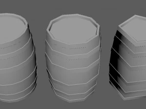 wood barrel - game ready 3D Model