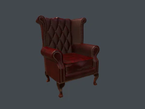 sedia chesterfield - gioco pbr pronto Modello 3D
