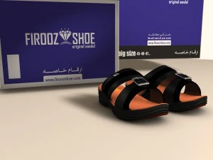 cena 3d de sand&aacute;lia - cena 3d de chinelo Modelo 3D