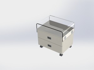 nightstand with glass 3Dモデル