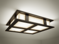 ceiling lamp with wooden frame Modelo 3D