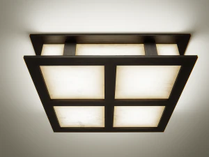 ceiling lamp with wooden frame 3D Model