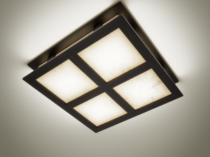 ceiling lamp with wooden frame Modelo 3D